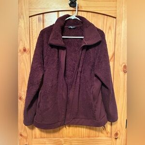 Women's North Face Burgundy Fleece Jacket